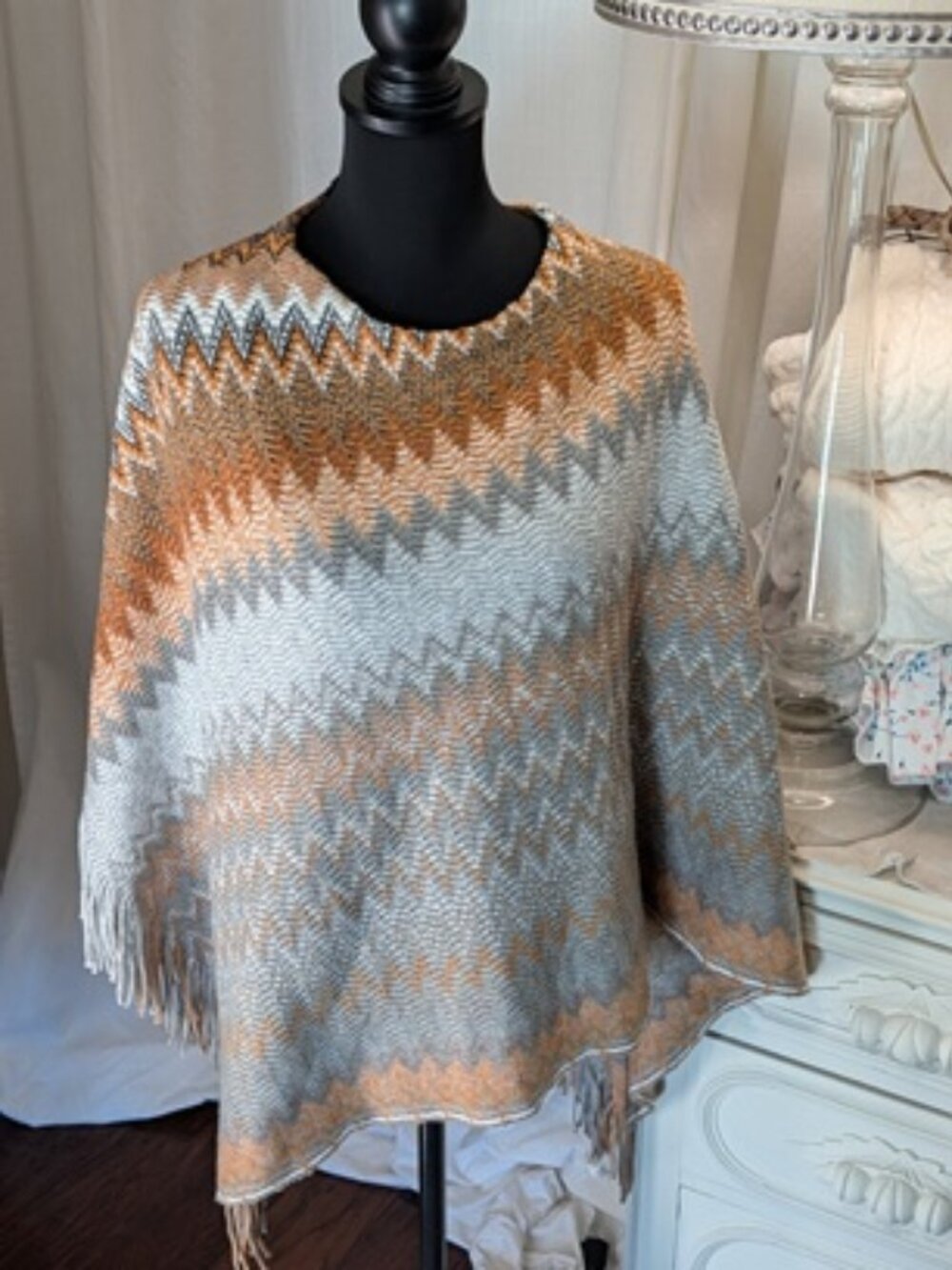 BOHO CHEVRON PONCHO-ONE SIZE